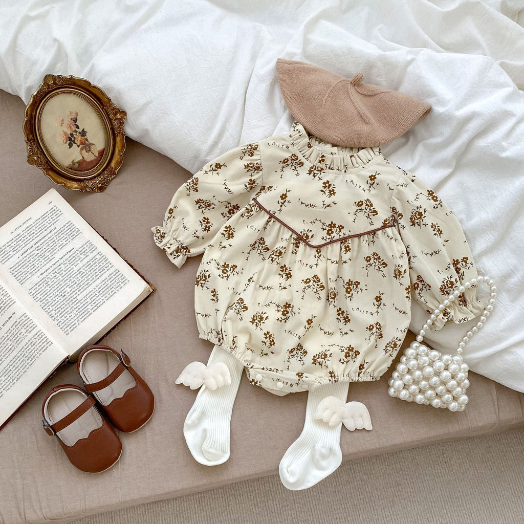 Autumn Floral Pattern Fashion Triangle Onesies-2