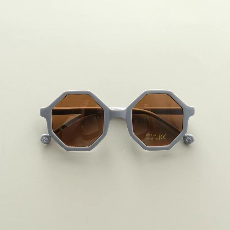 Kids Various Style Fashion Polygon Frame Sunglasses-7